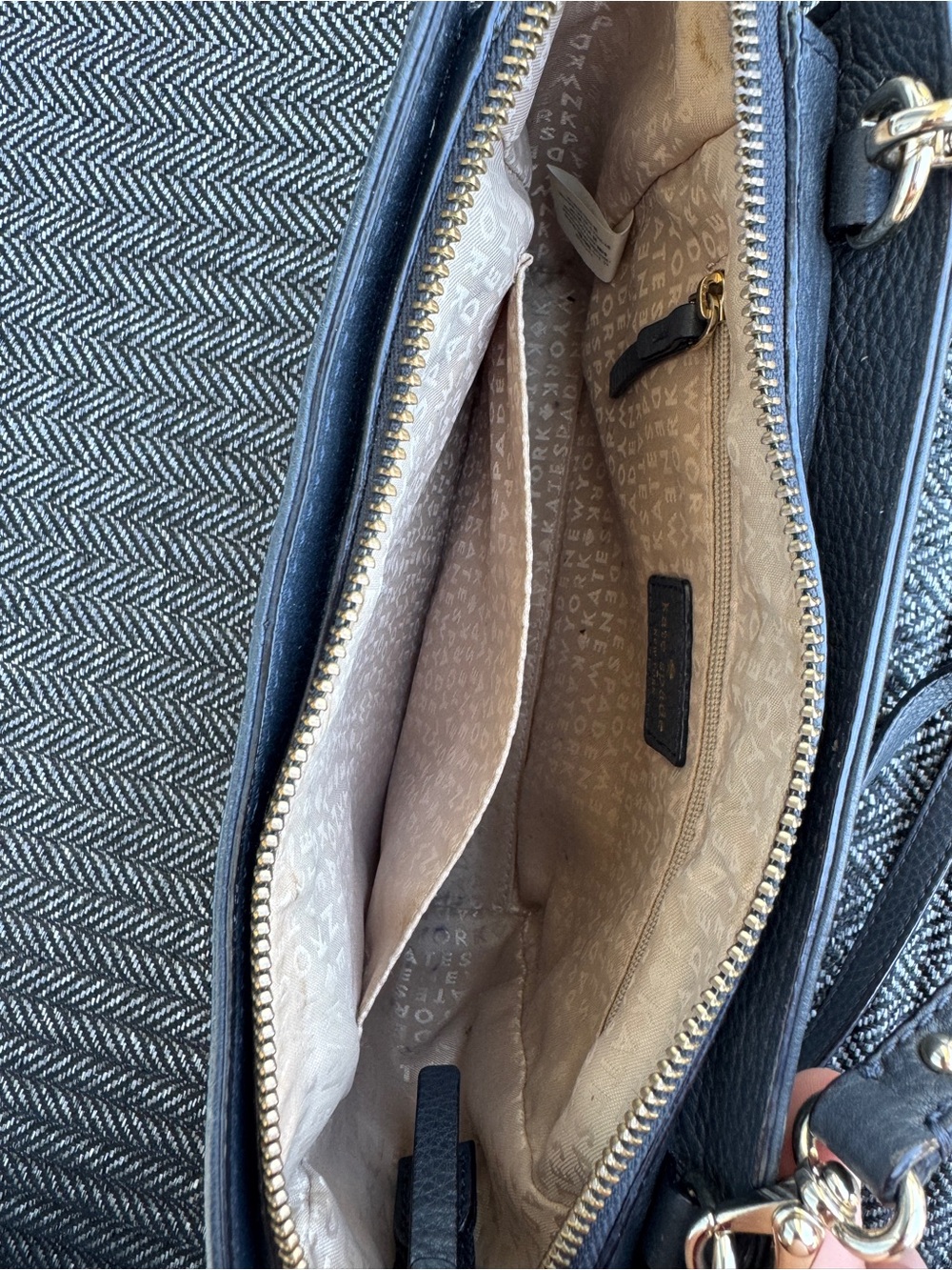kate spade navy pebbled leather crossbody with front pocket - Picture 4 of 7